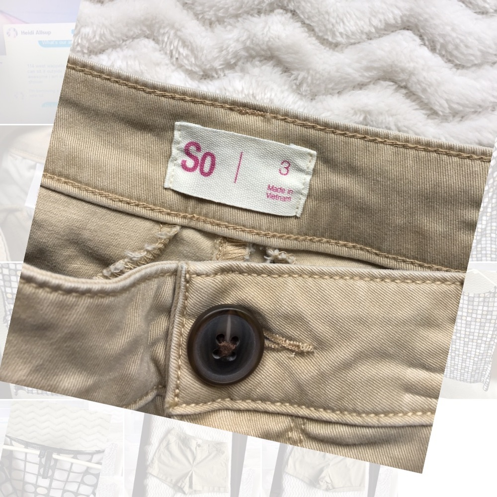 SO Khaki High Waisted Shorts Size 3 - Picture 3 of 4